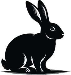 Rabbit Silhouette vector illustration isolated on white background