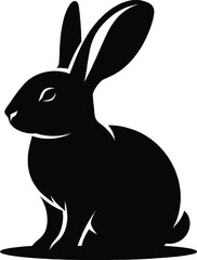 Rabbit Silhouette vector illustration isolated on white background