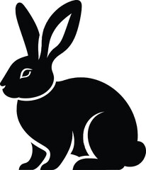 Rabbit Silhouette vector illustration isolated on white background