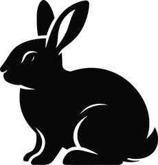 Rabbit Silhouette vector illustration isolated on white background