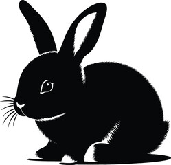 Rabbit Silhouette vector illustration isolated on white background