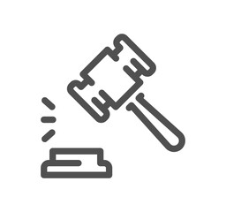 Auction related icon outline and linear vector.
