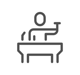 Auction related icon outline and linear vector.
