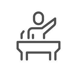 Auction related icon outline and linear vector.
