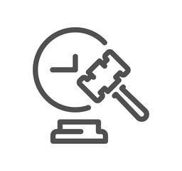 Auction related icon outline and linear vector.

