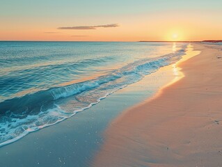 Obraz premium Serene Beach Scene at Sunset