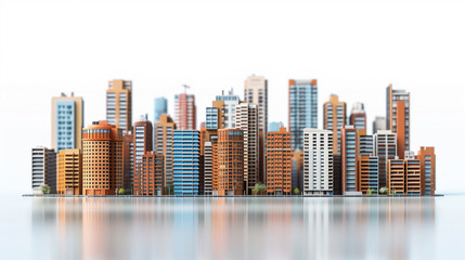 3d illustration of urban cityscape on isolated background