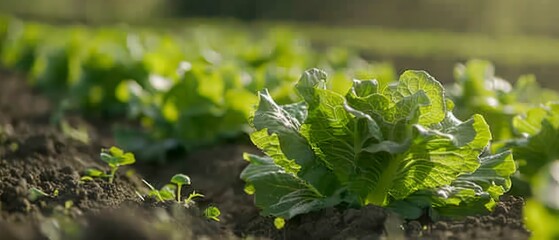Obraz premium sunlight filters through greenhouse panes, illuminating thriving vegetable fields. Diverse crops flourish in the warmth, showcasing a rich palette of greens, reds, and oranges.