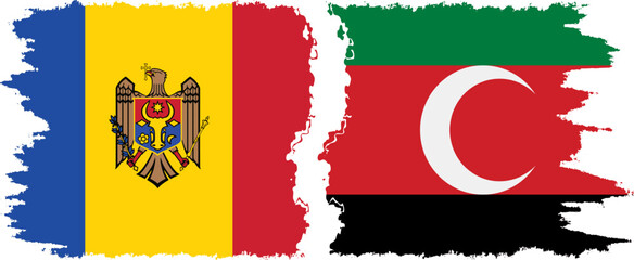 Darfur and Moldova grunge flags connection vector
