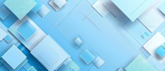 Fototapeta premium This light blue background showcases a geometric theme with diamond shapes and smooth textures. The triangular forms add depth and elegance to the minimalist design.