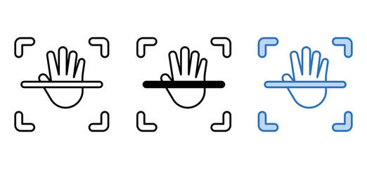 hand geometry icon design with white background stock illustration