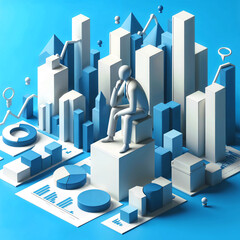 surreal businessman at work