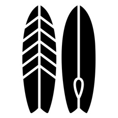 Surf board icon for water sports in summer