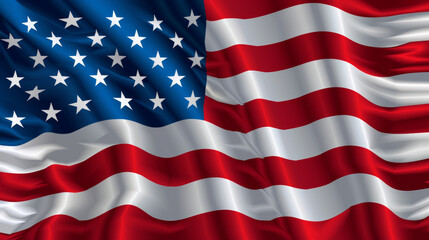 Fototapeta premium American flag waving with space for your message.