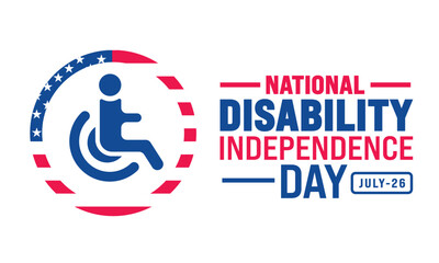 National Disability Independence Day background template. Holiday concept. Use to background, banner, placard, card, and poster design template with text inscription and standard color. vector