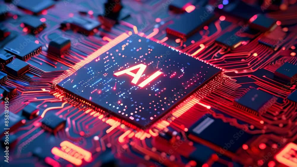 Poster generic computer motherboard driven by an artificial intelligence processor