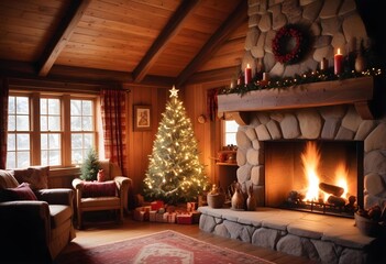 Christmas Fireplace Decoration