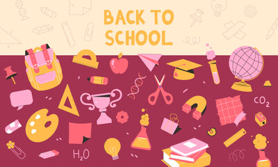 childrens school. Back to school concept. back to school banner. templates for the beginning of the school year