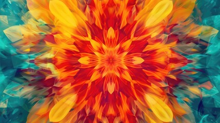 Obraz premium Abstract Fiery Flower Mandala