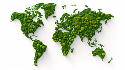 a map of the world with green plants