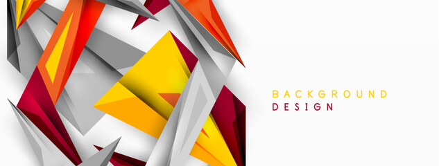 Minimal geometric abstract background. Low poly dynamic triangle design. Trendy techno business template for wallpaper, banner, background or landing