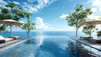 Fototapeta premium Infinity Pool with Ocean View