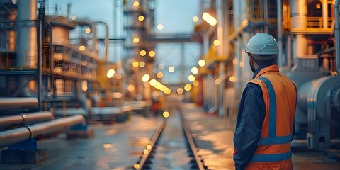 Naklejka premium Advantages and risks of working at a renewable energy facility. Concept Pros & Cons of Renewable Energy Jobs, Benefits & Challenges Working in Clean Energy Sector