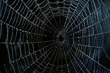 Fototapeta premium Capture the intricate symmetry of a spider's web, each strand a masterpiece of natural architecture woven with meticulous precision.