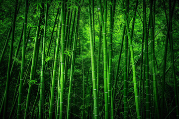 a group of bamboo trees