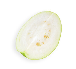 Sliced Guava isolated on white backgruond.