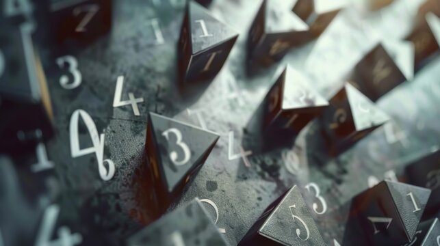 A close up of dice with numbers on them