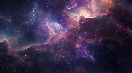 Fototapeta premium Celestial abstract space background featuring shimmering stars and ethereal nebulae, perfect for cosmic-themed designs.