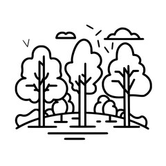 Fototapeta premium Tree Icon, Forest Icon, Christmas Tree icon, Tree SVG, Tree Illustration, Tree Vector, Forest Icon, Nature Icon, Landscape icons, Farm Icon, Land icon, Mountain Icon, forest svg, camping svg, nature s
