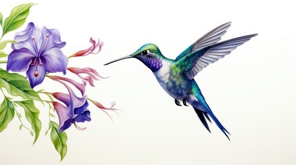 Obraz premium hummingbird and flower