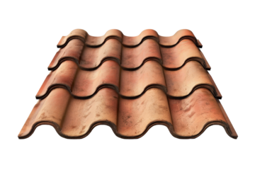 High-quality image of traditional terracotta roof tiles, perfect for roofing projects, architecture, and construction materials usage.