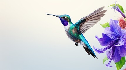 Fototapeta premium hummingbird and flower