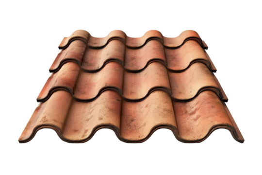 High-quality image of traditional terracotta roof tiles, perfect for roofing projects, architecture, and construction materials usage.
