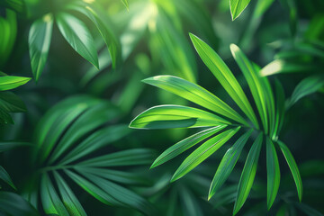 Fototapeta premium Banner with green palm, best winner in the world, close-up, aesthetically pleasing,