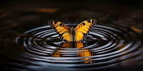 The Influence of Butterfly Wings on Events in the Butterfly Effect. Concept Time Travel, Chaos Theory, Cause and Effect, Science Fiction, Butterfly Effect