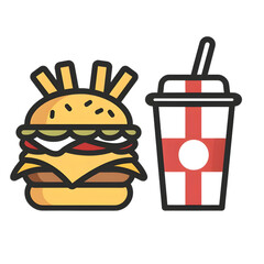 Food icon simple flat icon against transparent background Generated by Ai