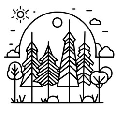Tree Icon, Forest Icon, Christmas Tree icon, Tree SVG, Tree Illustration, Tree Vector, Forest Icon, Nature Icon, Landscape icons, Farm Icon, Land icon, Mountain Icon, forest svg, camping svg, nature s