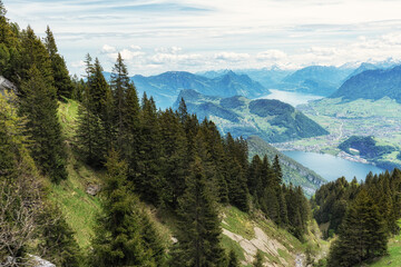 mount pilatus cogwheel train view
