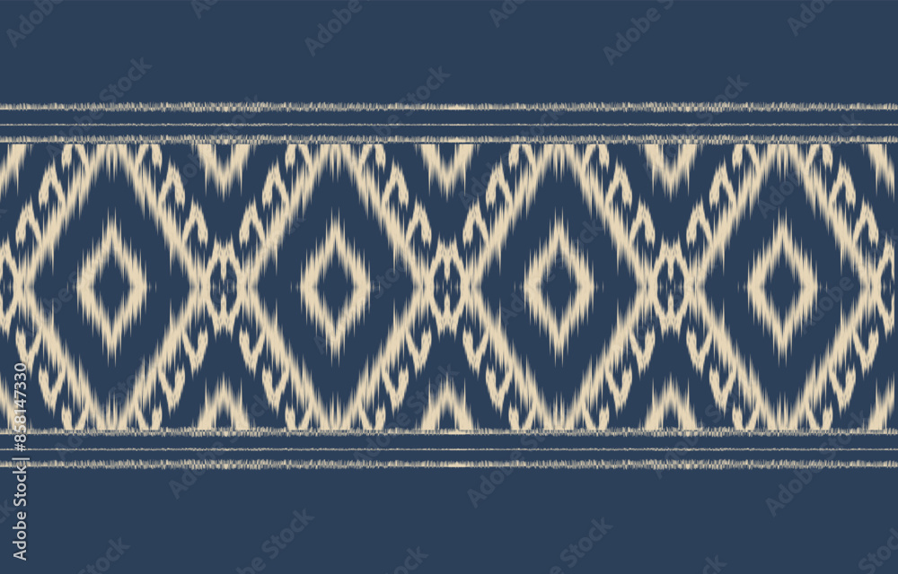 Wall mural Ethnic abstract ikat art. Aztec ornament print. geometric ethnic pattern seamless  color oriental.  Design for background ,curtain, carpet, wallpaper, clothing, wrapping, Batik, vector illustration. - Wall murals