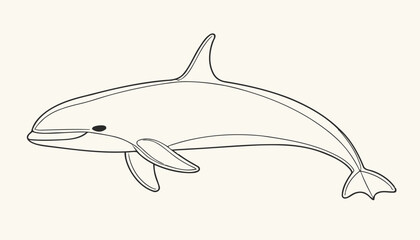 Fototapeta premium Beautiful Orca Whale Graphic: A Modern Interpretation of the Killer Whale's Elegance