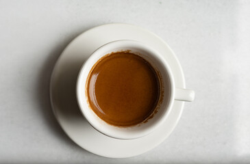 Cup of espresso, Espresso crema, Top view of espresso