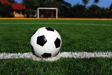 Football on the grass