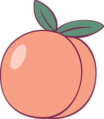 Peach simple flat vector illustration