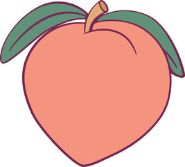 Peach simple flat vector illustration