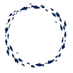 魚群シルエットのフレーム