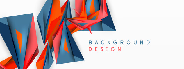 Fototapeta premium Minimal geometric abstract background. Low poly dynamic triangle design. Trendy techno business template for wallpaper, banner, background or landing